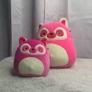 Squishmallow: Adult (8 inch) and Baby (5 inch)  Lucia (Pink Lemur)